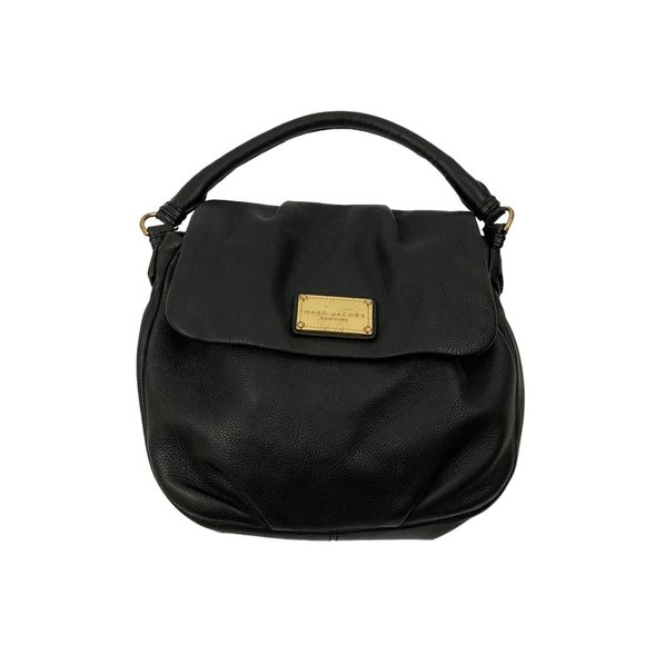 Marc Jacobs Black Top Handle Shoulder Bag Flap Closure - Picture 1 of 14